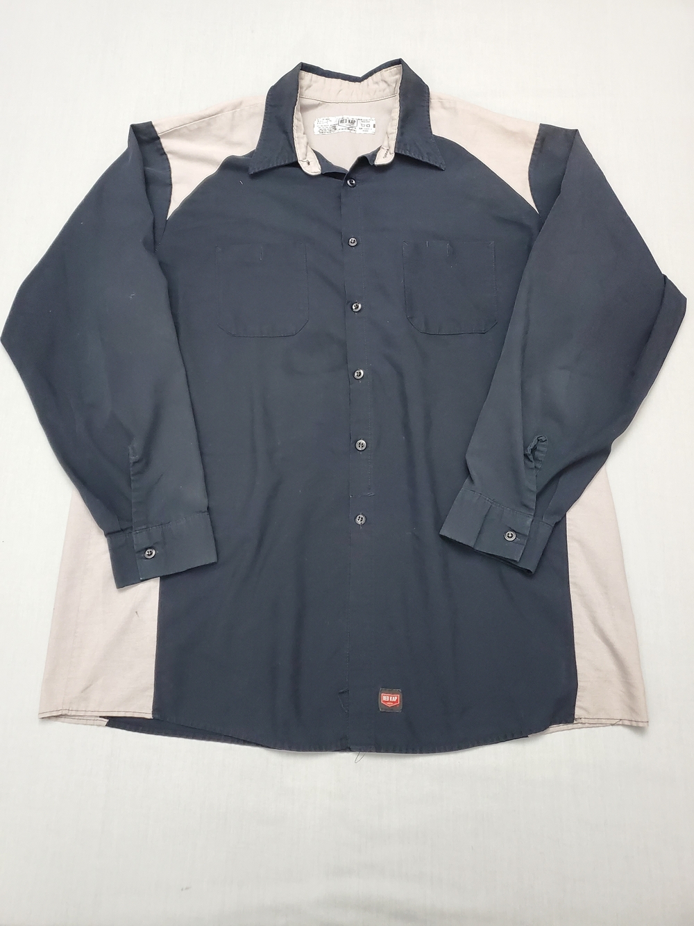 Men's Red Kap 2XL Mechanic work shirt Black & Beige